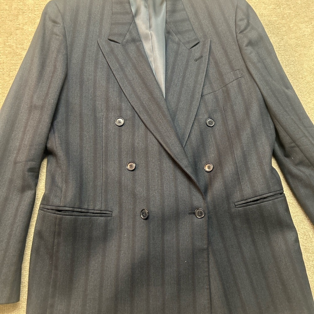 Bachrach Charcoal Striped Men's Suit